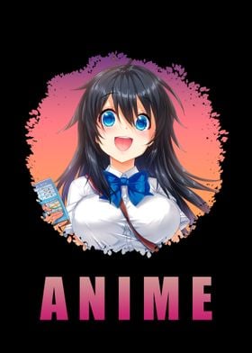 Anime Girl Art in Black