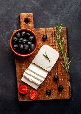 Olives and feta cheese