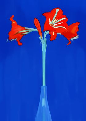 Red Flowers Mondrian