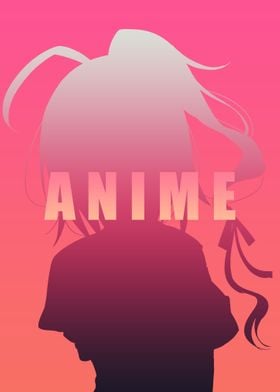 Anime Black  Pink Art