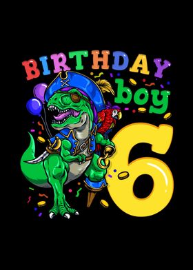 6th Birthday Dino Pirate