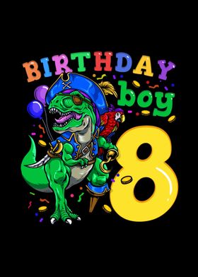 8th Birthday Dino Pirate