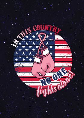 Breast Cancer USA Flag