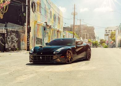 Black ferrari F12 yellow b