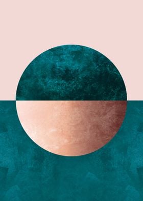 Teal and Blush Semicircles