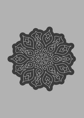 Gray minimal mandala