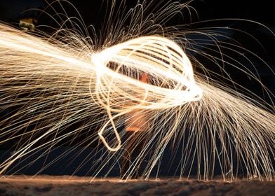 Long exposure steel wool