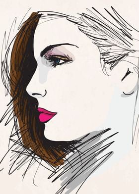 Woman Lineart Sketch Girl