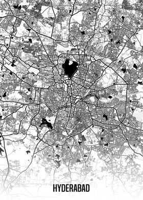 Hyderabad white map