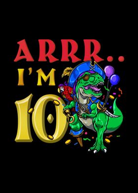 10th Birthday Pirate Dino