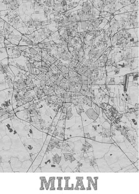 Milan Pencil Wall Art Map