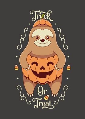 Sloth Halloween Kawaii Art