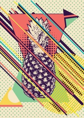 Retro pineapple background