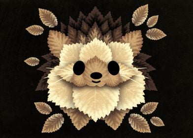 hedgehog of leaves