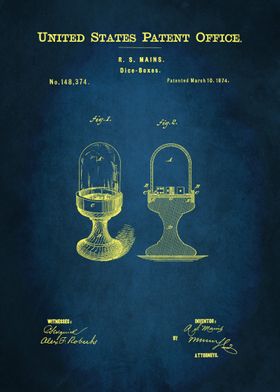 36 1874 Dice Box Patent