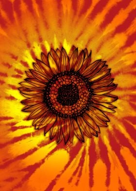 Tie Dye Sunflower