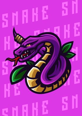 Purple Snake Illustration