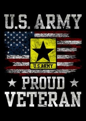 US Flag Army Proud Veteran