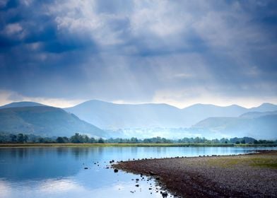 Sun Rays over a Lake