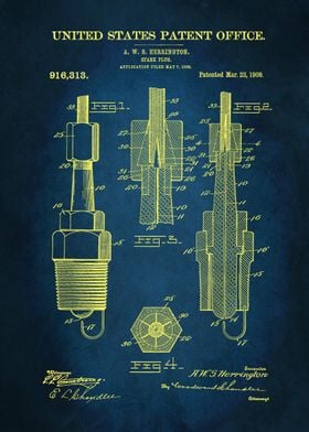 28 1909 Spark Plug Patent