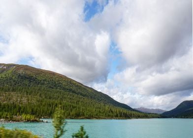 Blue Norwegian lake