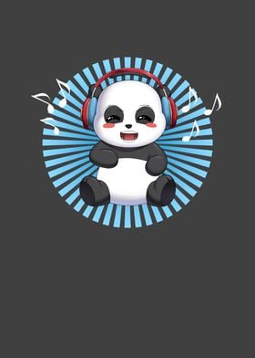 Panda with music