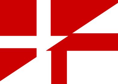 DENMARK ENGLAND Split Flag