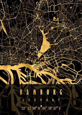 HAMBURG MAP GERMANY