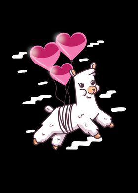 Alpaca heart balloons
