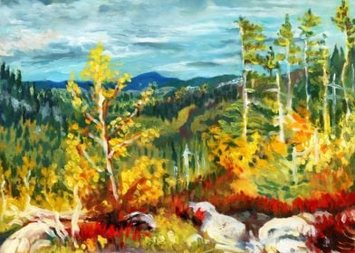 Autumn Mountain Painting