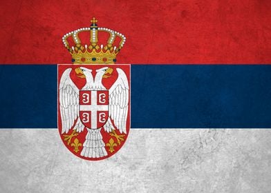 Flag of Serbia on Wall