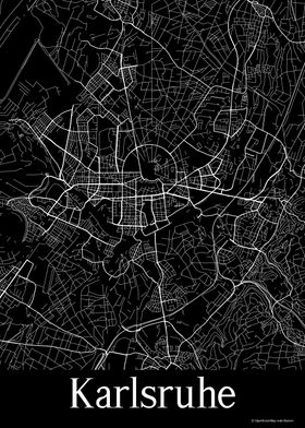 Karlsruhe Black Map