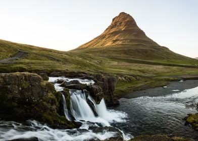 Iceland Mountain Waterfall