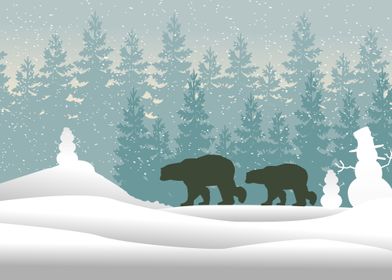 Bears In Winter