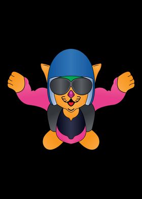 Cat skydiver