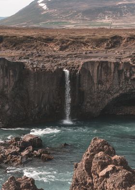 Iceland Lake Waterfall