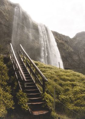 Iceland Waterfall Stairs