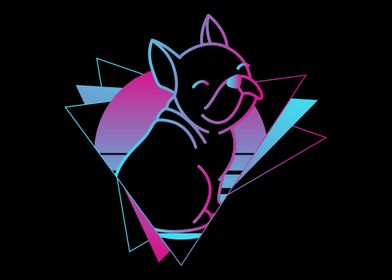 Frenchie Vaporwave Bulldog