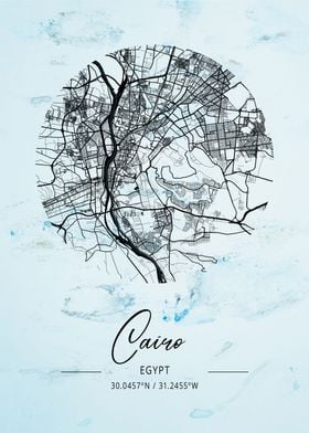 Cairo Alpha Watercolor Map