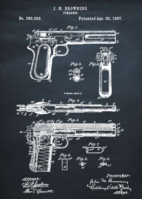 1897 J M Browning Pistol