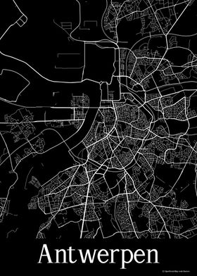 Antwerpen Black Map