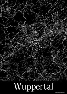 Wuppertal Black Map