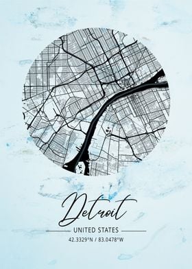 Detroit Alpha Watercolor