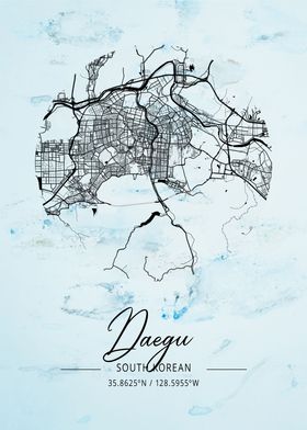 Daegu Alpha Watercolor Map