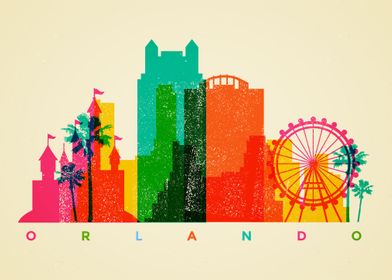 Colorful Orlando Skyline