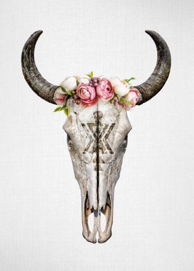 Floral Cow Skull