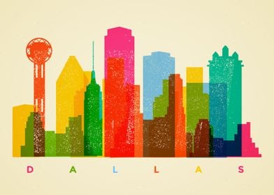 Colorful Dallas Skyline