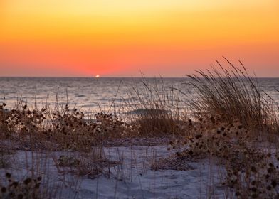 Sunset, sea, Greek island