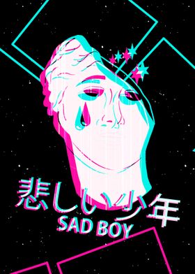 Japanese Glitch Sad Boy