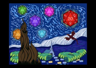 Starry Night Magical Dices